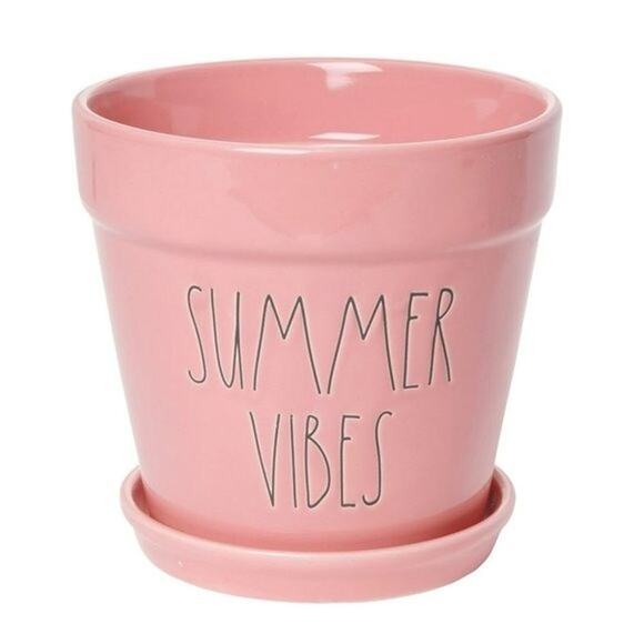 New Rae Dunn “Summer Vibes” 7in Ceramic Planter - Picture 1 of 3